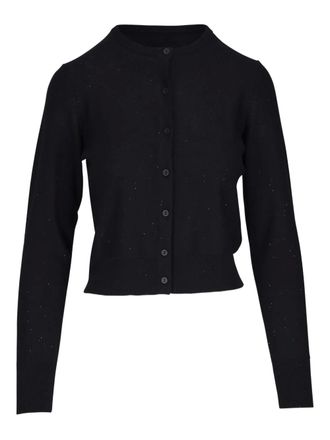 Kinross Cashmere crew-neck cardigan - women - Cashmere/Polyester/Lyocell/Polyamide - M - Black