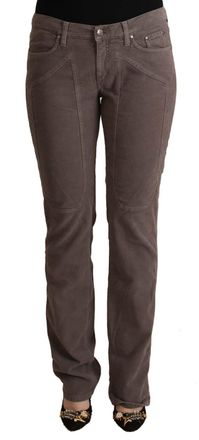Jeckerson Womens Brown Cotton Low Waist Iconic Patches Leg Denim Jeans - Size 31 (Waist)