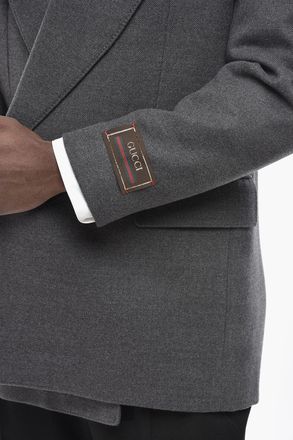 Gucci Giacca Open Front in Lana con Rever a Lancia Gucci