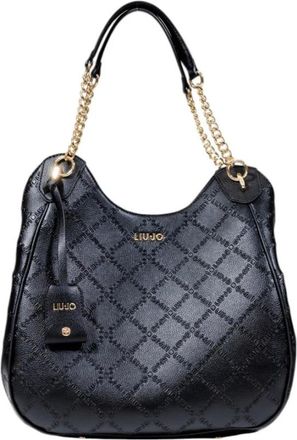 Liu Jo Tassen, Dames, Zwart, ONE Size, Vrouwen Effen Zwart Rits Tas