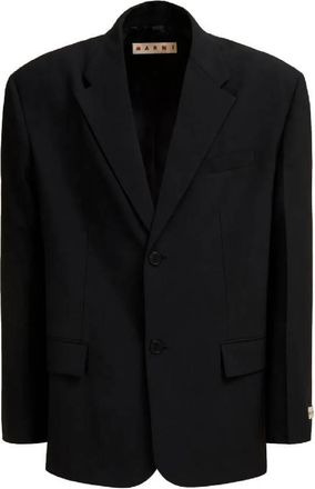 Marni Logo Embroidered Single Breasted Blazer, Brand Size 48 ( US Size 38 )