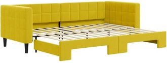 vidaXL Sof&aacute; Cama Nido Terciopelo Amarillo 80x200 Cm Vidaxl