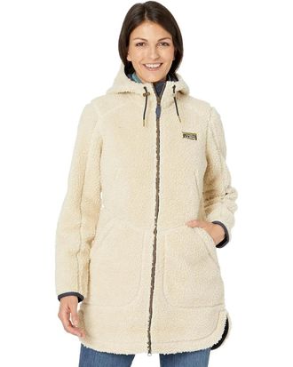 L.L.Bean L. L.Bean Mountain Pile Jacket Womens Natural Sherpa Fleece Full Zip Cozy JZZ7