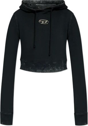 Diesel F-Slimmy-Hood-P5 - Dames - Hoodies - Zwart - XS - Katoen - Hoodies & sweatvesten