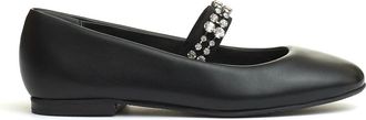 Casadei Ballerinas met Kristallen - Dames - Ballerinas - Zwart - 38 1/2 EU - Leer - Schoenen