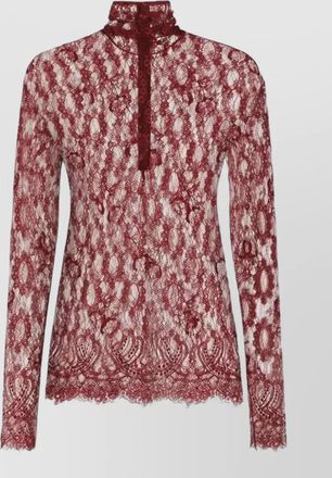 Dolce & Gabbana high neck long sleeve chantilly lace top