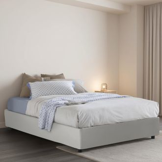 Dmora Dmora - Cama De Plaza Y Media Dgui&eacute;br, Cama Contenedor Con Tapizado En Ecopiel, 100% Made In Italy, Apertura Frontal, Adecuado Para Colch&oacute;n 120x200 Cm