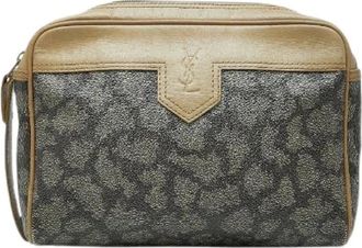 Saint Laurent Pre-owned Clutches, female, Beige, Size: ONE SIZE Pre-owned PVC Leather Clutch Bag