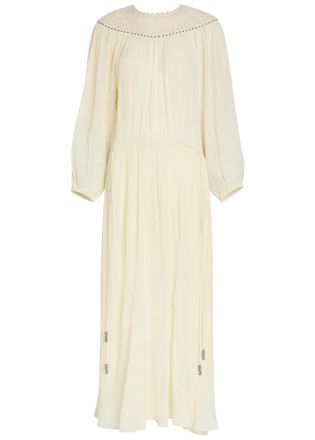 Isabel Marant Nydia Lace-trim Silk-georgette Maxi Dress - Ecru - 40 (UK12 / M)