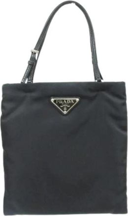 Prada Pre-owned Vintage Nylon Shoulder Bag - Dames - Vintage Schoudertas - Zwart - ONE Size - Nylon - Vintage