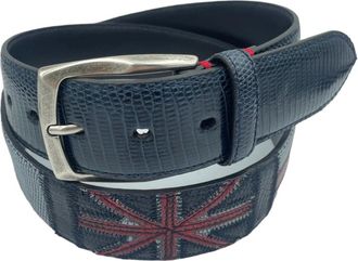 Paolo Vitale Accessoires, unisex, Blauw, 95 CM, Leer, Riem