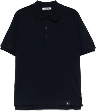 Premiata Polo in cotone con ricamo logo - Blu