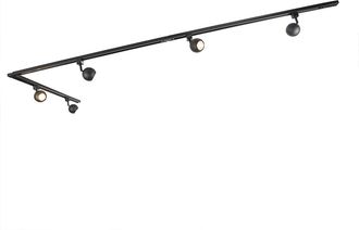 QAZQA Qazqa Moderno Sistema De Iluminaci&oacute;n De Riel Inteligente Monof&aacute;sico Con 5 Gu10 Wifi Negros - Iconic Gissi Acero /aluminio Alargada Adecuado Para Led M