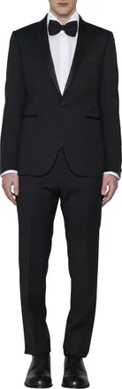 Tagliatore Mens Wool Tuxedo Black Virgin Suits
