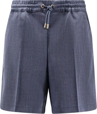 Pinko Scarola Textured Wool Bermuda Shorts-Donna