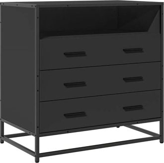 vidaXL Cajonera de madera contrachapada negro 70x41x70 cm Vidaxl