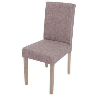 Hhg Silla De Comedor Littau, Silla De Cocina, Tela/textil Certificado Mvg, Gris, Patas Marrones