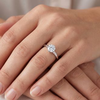 Pompeii3 1/2 Ct Diamond Solitaire Engagement Ring 6-Prong 14k White Gold