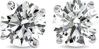 Pompeii3 3 CT Round Lab Grown Diamond Screw Back Studs 14K White Gold