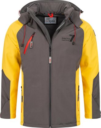 Arctic Seven Softshell Jas voor Heren - Donker Grijs-Geel