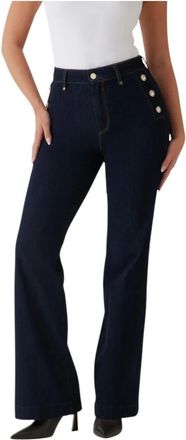 Guess Faye Sailor Flared Jeans - Dames - Flared Jeans - Blauw - W31 - Katoen - Jeans