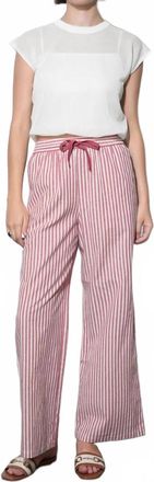 Greylin Hellen Stripe Pull Up Drawstring Pants In Berry