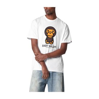 A Bathing Ape T-Shirts, male, White, Size: 2XL Baby Milo Tee