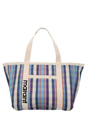 Isabel Marant Darwen Plaid Pattern Lightweight Nylon Tote Bag