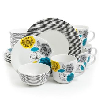 Gibson Home Marigold 16 Piece Fine Ceramic Dinnerware Set, Service for 4 in White at Nordstrom