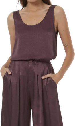 Young Fabulous & Broke Dana Heavy Satin Scoop Tank Top In Raisin