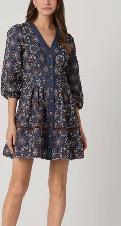 Shoshanna Womens Lina Dress In Blue Multi