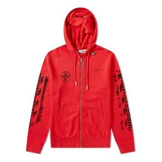 Off-white Impressionism Hooded Sweatshirt Red OMBE001R190030152010