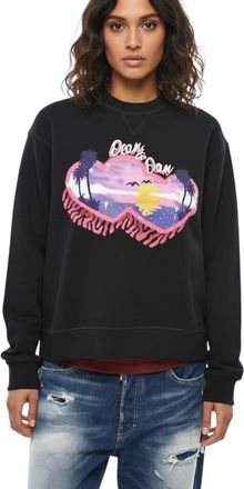 Dsquared2 Black Graphic Crew Neck Sweatshirt