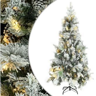 vidaXL &Aacute;rbol De Navidad Con Nieve, Luces Led Y Pi&ntilde;as Pvc Y Pe 225 Cm Vidaxl