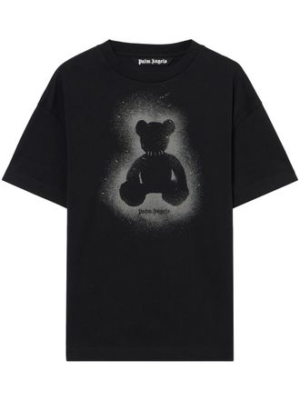 Palm Angels Regular Fit Spray Bear Graphic T-Shirt