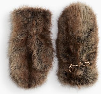 H&M Flauschige F&auml;ustlinge - Brown