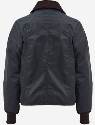 Barbour Waxed Cotton with Corduroy Collar Jacket - Black