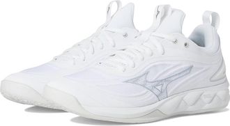 Mizuno Wave Luminous 3 Womens Volleyball Shoes White/Silver : 11 D - Wide, Faux Leather