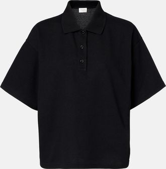 Saint Laurent Polo Cassandre in piqué di misto cotone