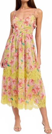 En Saison Eva Floral Midi Dress In Yellow