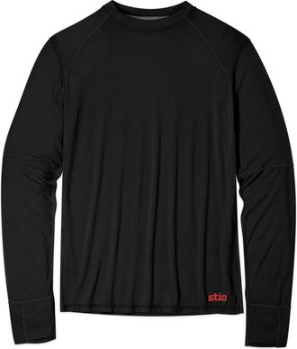 Stio | Mens Basis PeakWool Lightweight Crew Long Sleeve Top, Size Extra Small in Abyss