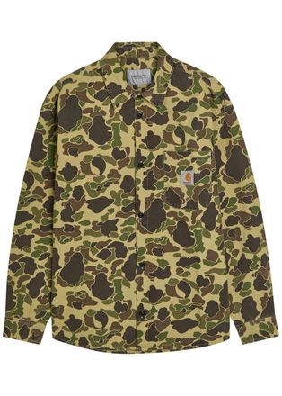 Carhartt Work in Progress Duck Camouflage Canvas Overshirt - Green - M