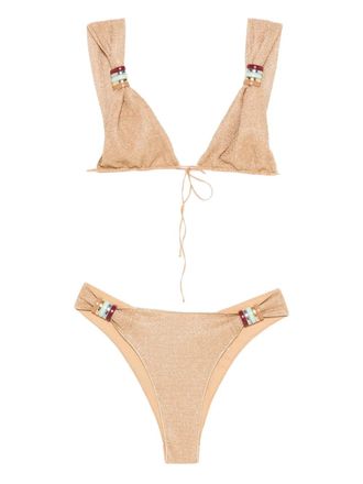 Os&eacute;ree embellished beachwear - Neutrals
