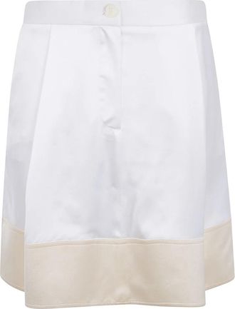 Toteme Soft Tuxedo Rok - Dames - Korte rokken - Wit - XS - Satijn - Rokken