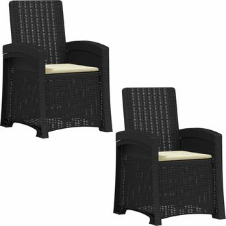 vidaXL Sill&oacute;n De Jard&iacute;n Reclinable Imitaci&oacute;n Rat&aacute;n 2 Uds. Pp Vidaxl