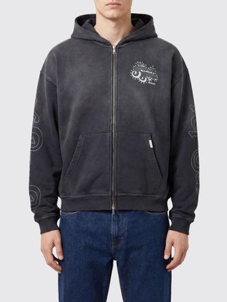 Represent Felpa in cotone con cappuccio, zip e stampa grafica