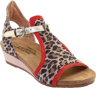Naot Fiona Sandal In Cheetah/kiss Red/radiant Gold Suede/leather