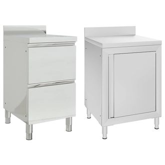 vidaXL Vidaxl - Armarios De Cocina Comerciales 2 Piezas De Acero Inoxidable