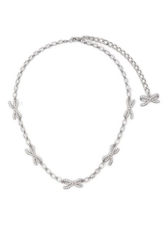 Self Portrait Crystal Bow Necklace