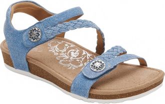 Aetrex Womens Jillian Braided Quarter Strap Sandals In Denim